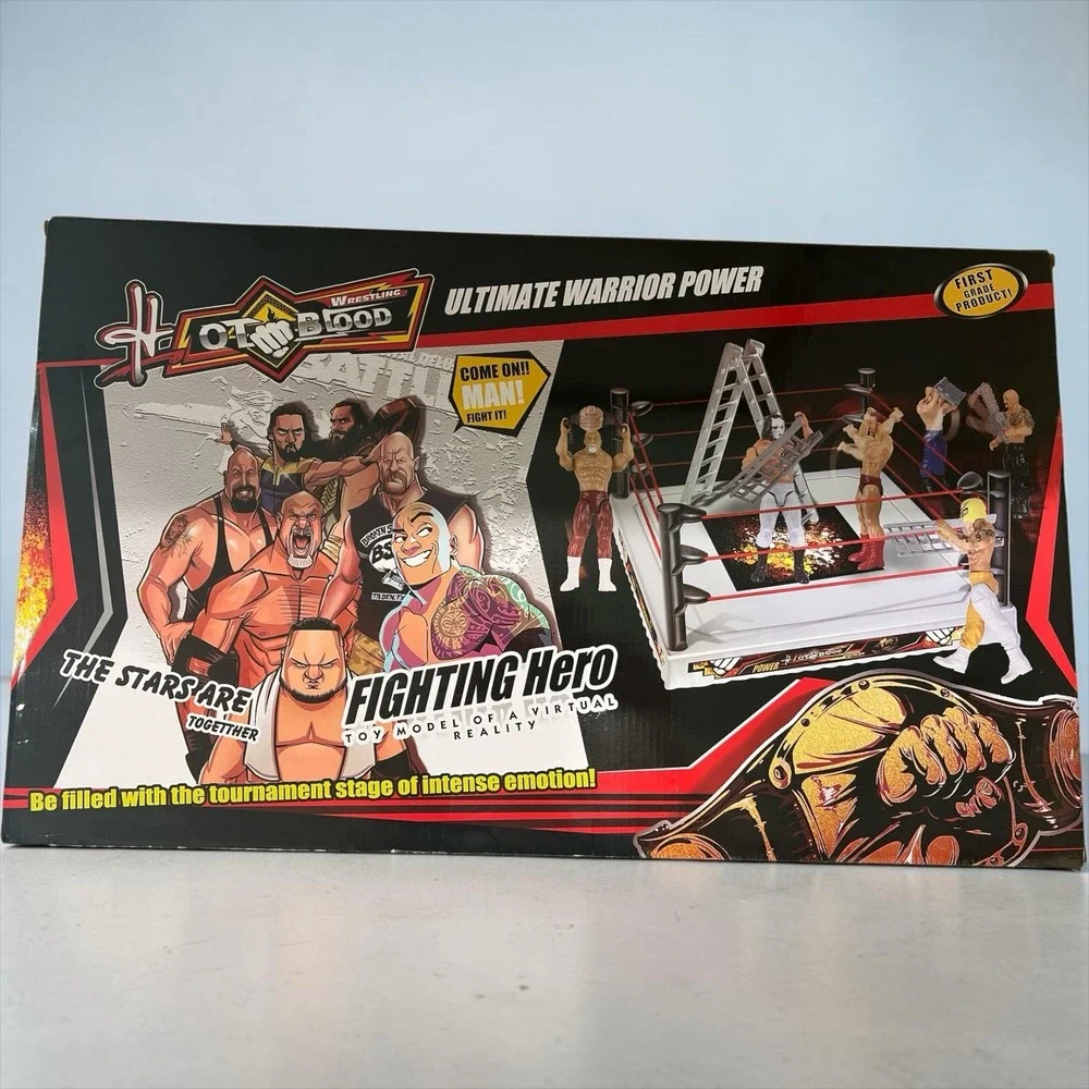 Hot Blood Wrestling Ultimate Warrior Action Figures With Wrestling  Ring New